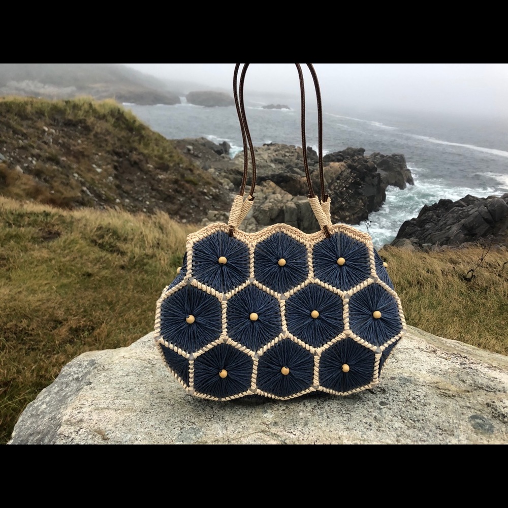 Woven Blue Vintage Purse